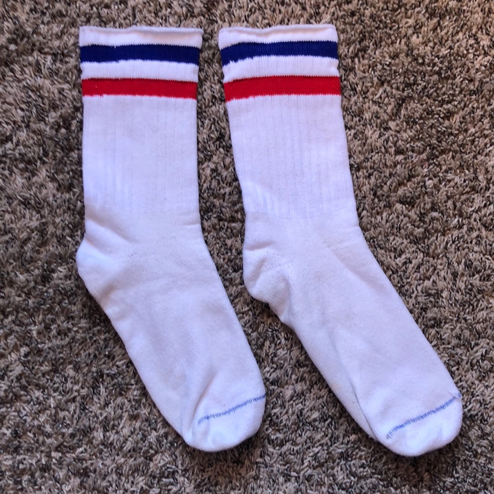 Red and Blue striped tube socks